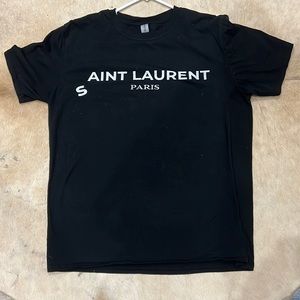 Black Saint Laurent Paris Graphic Tee